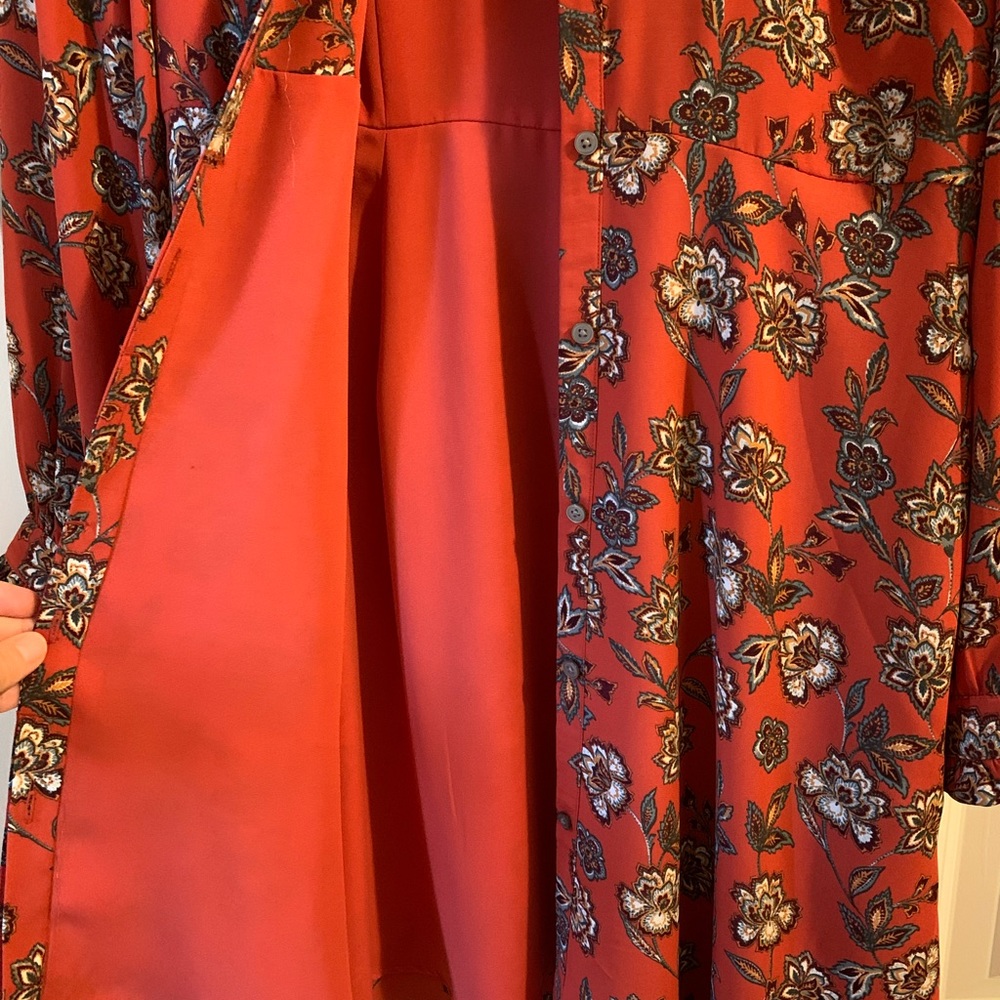 Ann Taylor LOFT Ruffle Trim Shirt Dress- NEW 🍂 - Picture 7 of 12
